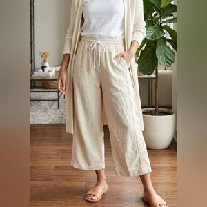 Elegant Beige Wide-Leg Pants for Women